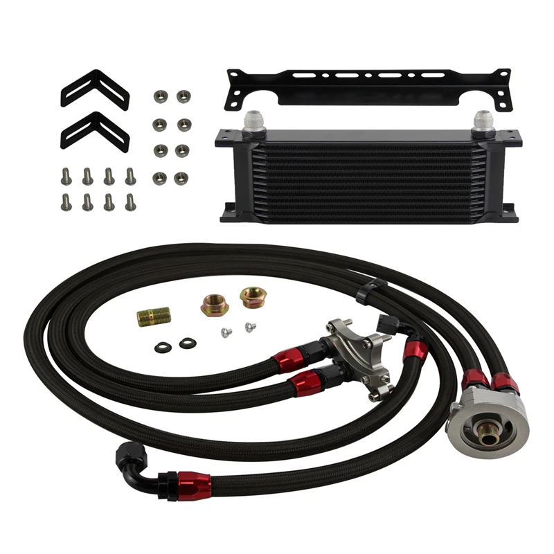 

13 Row Oil Cooler Kit +Bracket For Nissan Silvia S13 S14 S15 180SX 200SX SR20