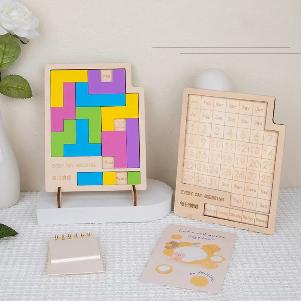 Обучающие креативные IQ Tangram Brainteasers детские игрушки-пазлы деревянные календари