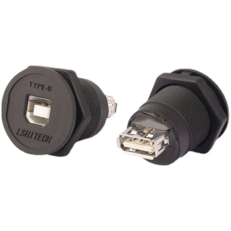 

LSHITECH Circular Printer USB Type B Front Panel Installation Soldering USB Aviator Connector Bulkhead Female Socket Panel Mount