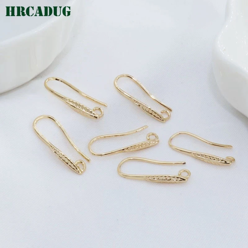 18K Gold-Plated Leaf U-Shaped Ear Hook Fashion Tassel Earring Hooks For DIY Jewelry Making Material Women's Earrings Accessories