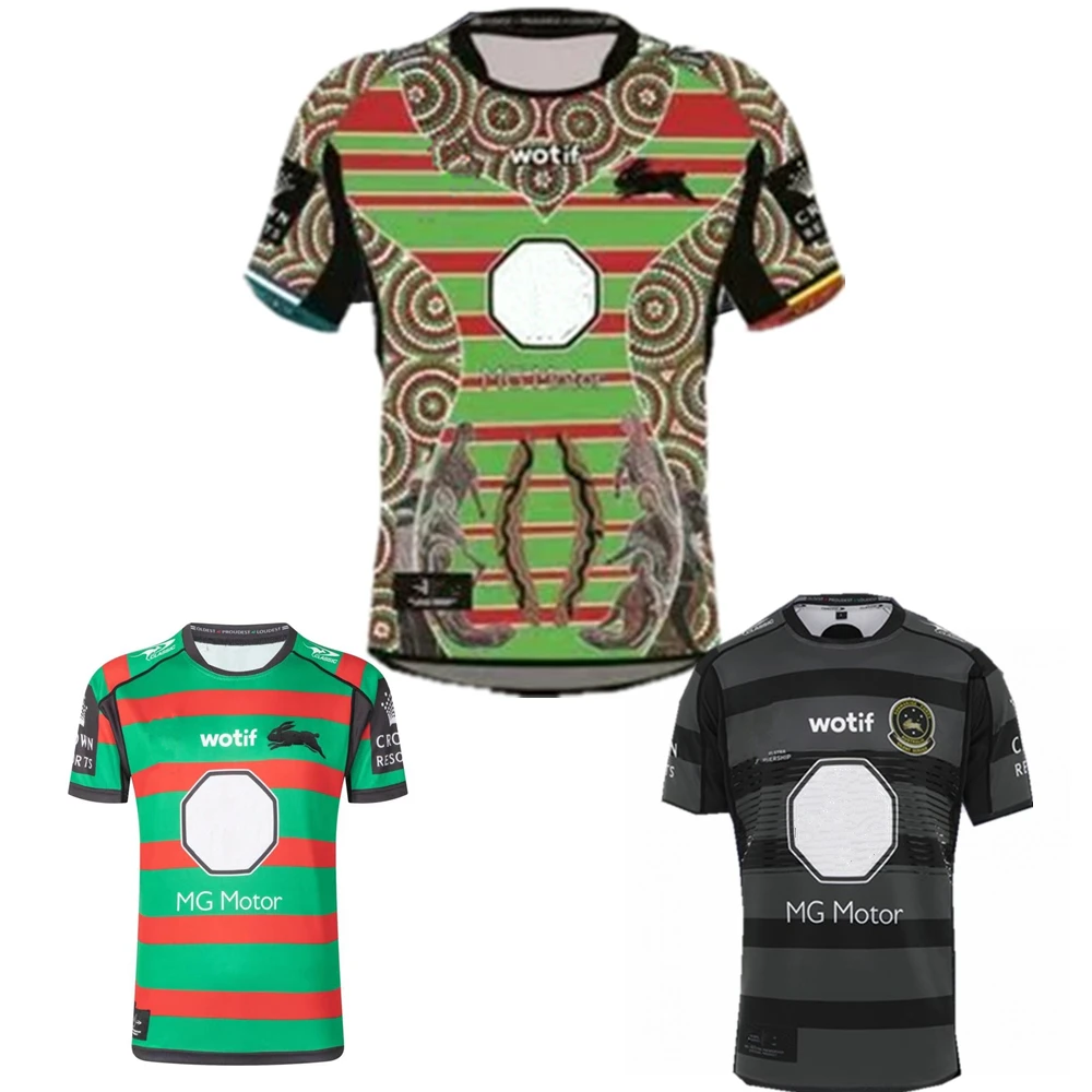 

new 2023 2024 Rabbitohs indigenous ANZAC rugby jersey Australia Rabbitohs home away rugby shirt singlet Fishing Shirt