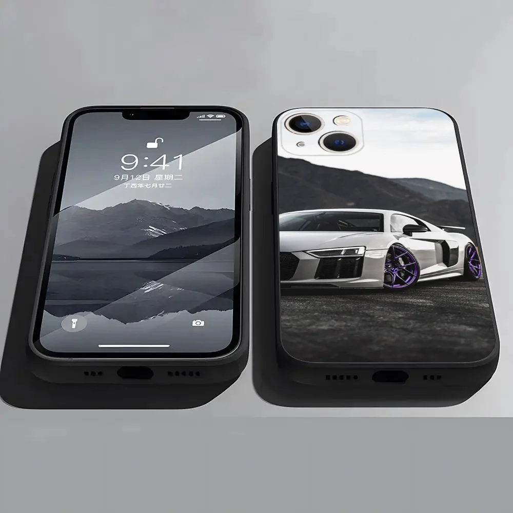 Автомобиль для A-Audis R-S спортивный чехол телефона Apple iPhone 15 14 13 12 11 Pro X XS Max XR Plus мини