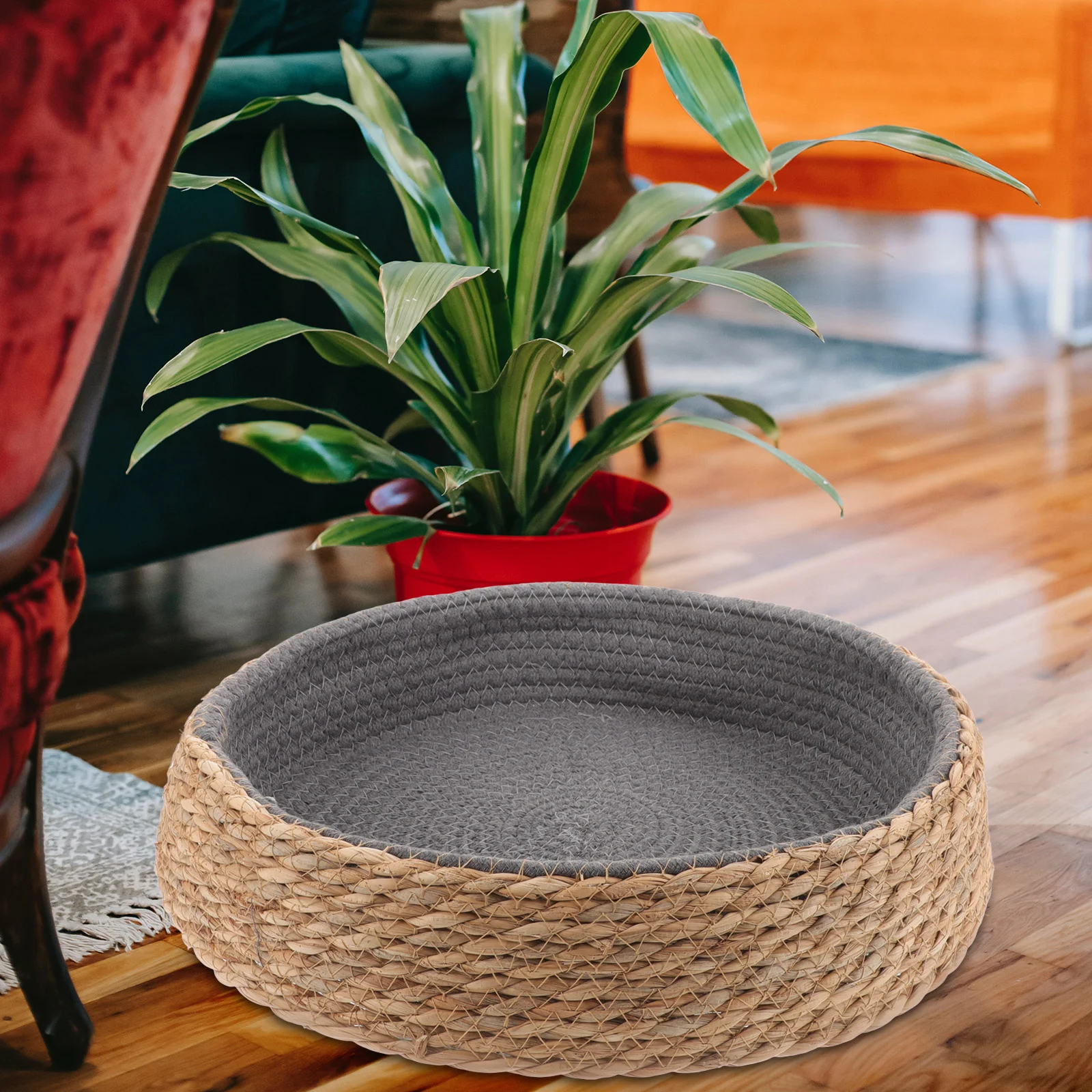 

Rattan Pet Bed Woven Nest Supply Cushion Aesthetic Dog Warm Neat Beds Small Dogs Cat Sleeping Comfortable House