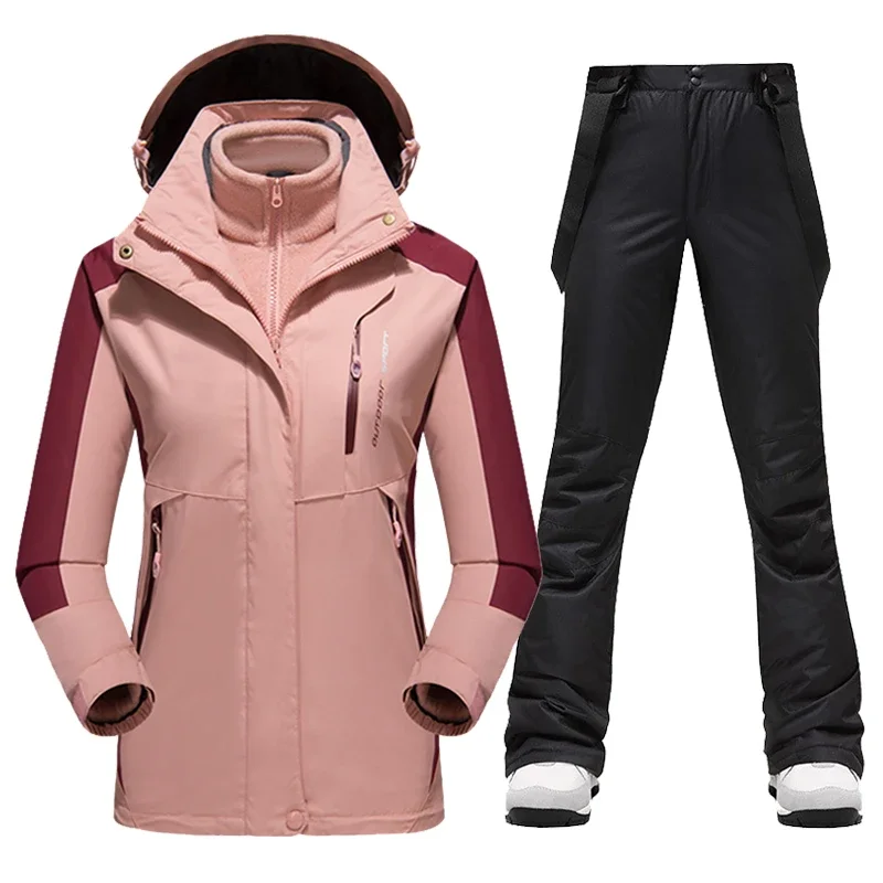 Лыжный костюм женская зимняя одежда для катания на лыжах сноуборде толстые