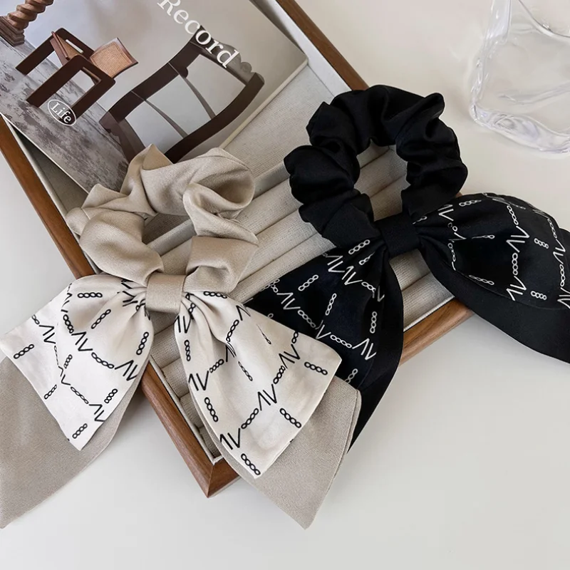 

Japanese New Fabric Bowknot Large Intestine Circle Daily Leisure Simple Hair Rope Women's Creative Elegant Hair Accessories