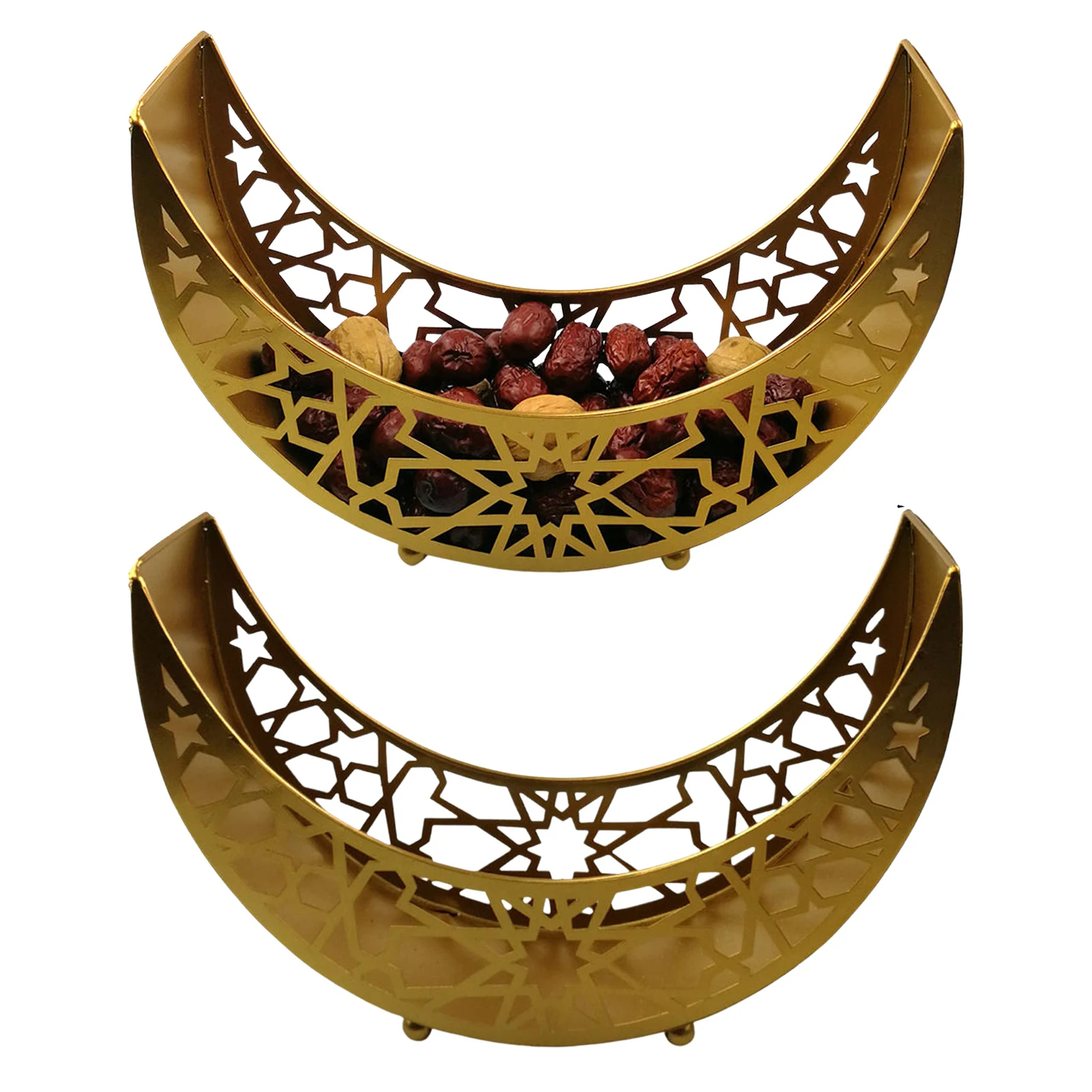 

Moon And Star Decor Eid Mubarak Iron Tray Decorations Metal Cutout Serving Tableware Tray For Eid Party Islamic Decorations For