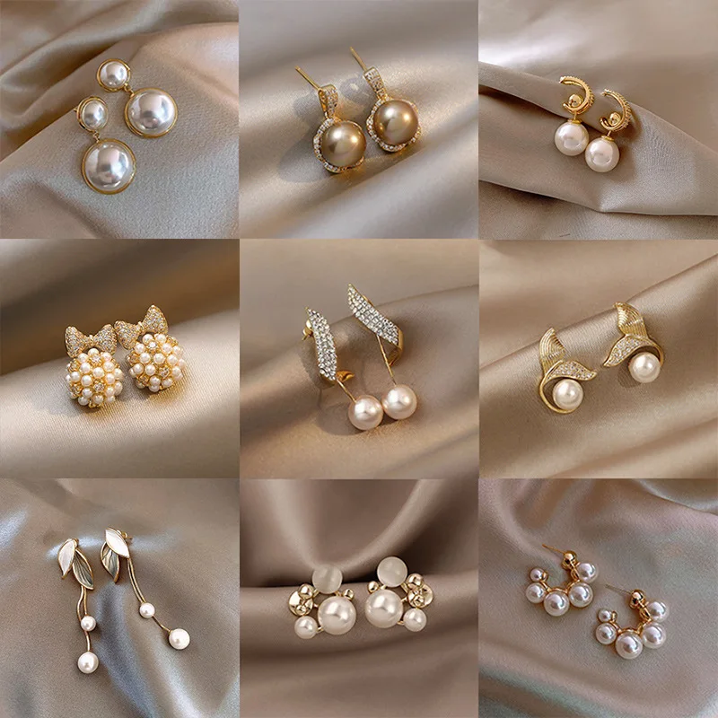 

925 Silver Needle Vintage Earrings Micro-set Diamonds Simple Temperament Women's Earrings High-end Super Fairy Earrings