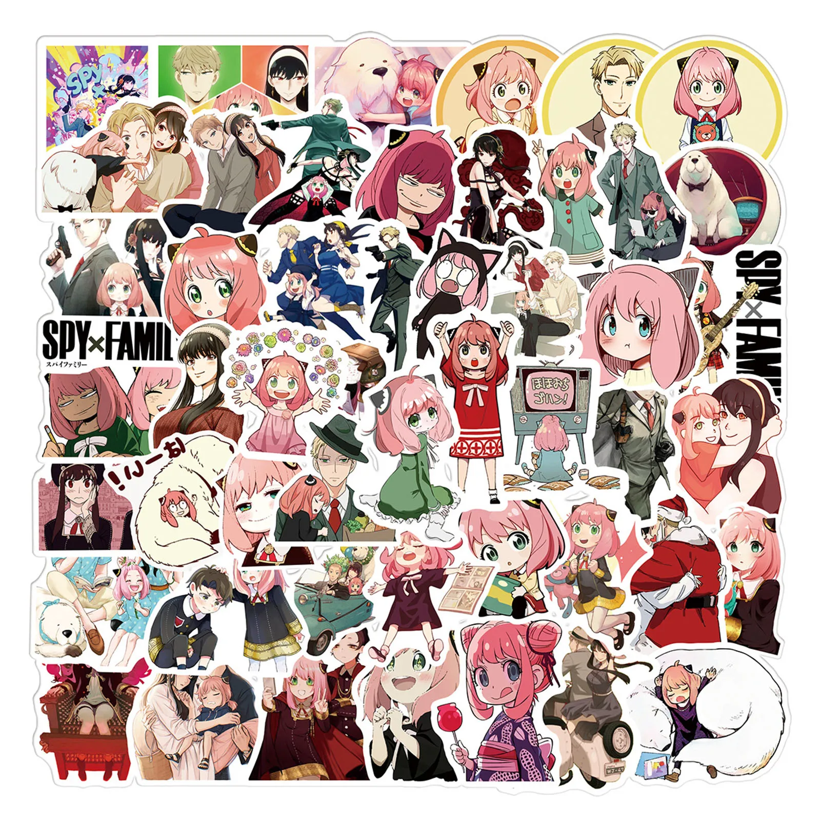 

50PCS Spy x family Stickers Anime Stickers for Laptop Fridge Phone Skateboard Suitcase Luggage Pad Waterproof Decals Gifts