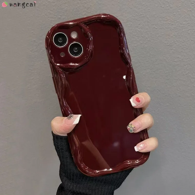 Фото Чехол для телефона iQOO Z9 Turbo Z9x Z8 Z8x Z7 Pro Z7x iQOO 13 12 11 Pro Neo 10 9 9S 8 7 SE Pro Plus, кремовый, винно-красный, простой чехол №3