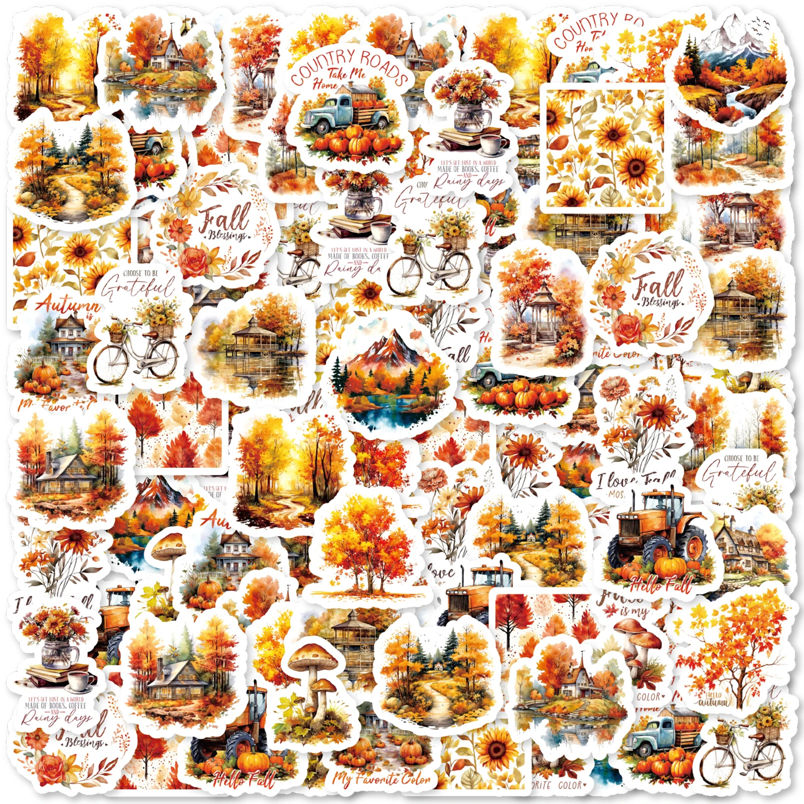 46 Шт. Осенний Лес Ретро Граффити Наклейки сделай Сам Водонепроницаемые