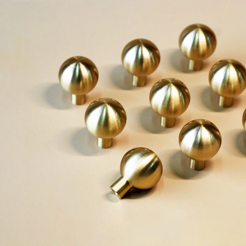 

Simplest Knob and Pulls Gold Round Handle French Nordic Drawer Pull Cabinet Door Knobs Solid Brass Decor Hardware