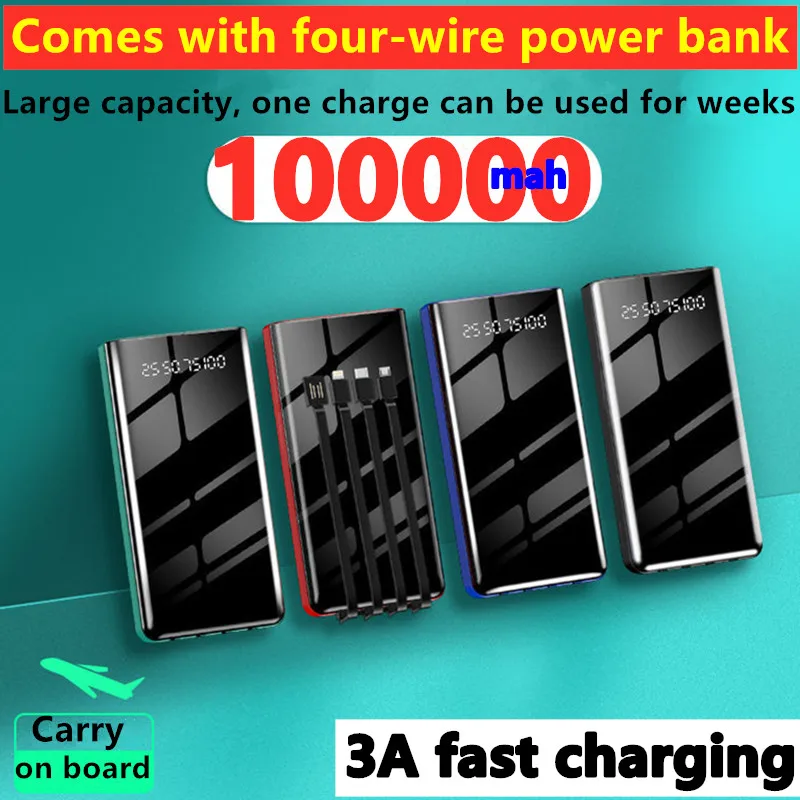 

Ultra-large capacity charging treasure 100000mah portable flash charging mobile power supply for Huawei Oppo Xiaomi ViVo