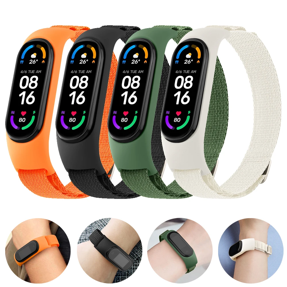 

Nylon Strap For Xiaomi Mi Band 3 4 5 6 Band Bracelet Watchband Alpine Loop For Xiaomi Mi Band 5 6 3 4 Miband 6 Strap Wristband