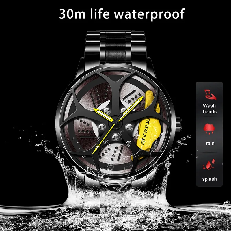 

Automatic Watch Men Quartz Wristwatches Explosions Waterproof Hub Watches Men's Stainless Steel Watches Men's Fashion Lumi Reloj