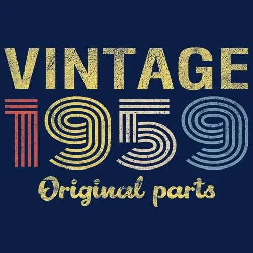 Рубашка для женщин на 65й день рождения-винтажные оригинальные детали 1959 Ретро