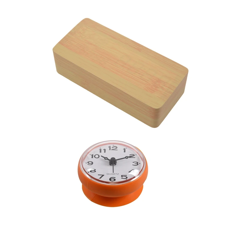 

2 Pcs Led Alarm Clock, LED Digital Alarm Clock Wooden & Orange