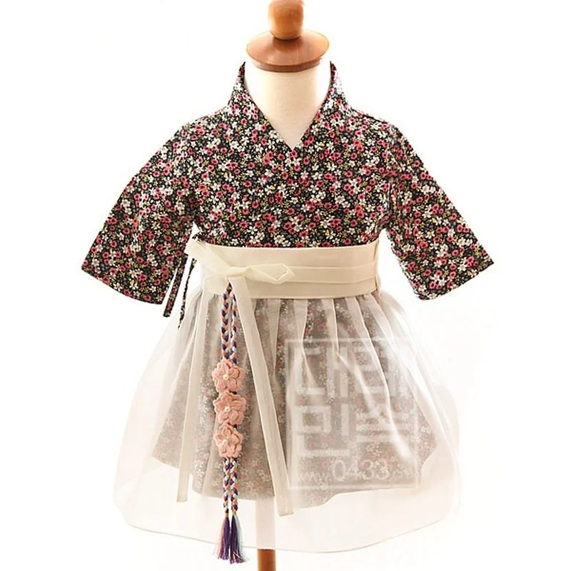 

2020 Hanbok Dress Traditional Baby Girls Dress Korean Hanbok Outfit Orient Ethnic Stage Dance Copaly Costume Gift