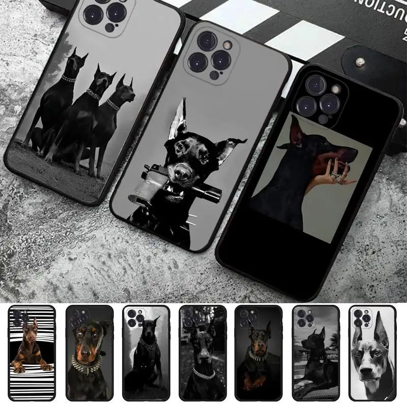 

Animal Dachshund Doberman dog Phone Case For iPhone 14 11 12 13 Mini Pro XS Max Cover 6 7 8 Plus X XR SE 2020 Funda Shell