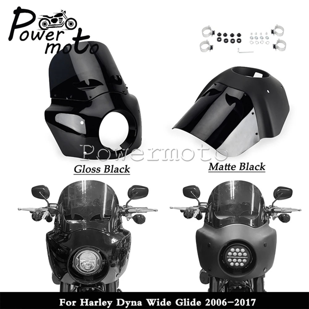 

Для мотоцикла Harley Dyna Wide Glide FXDWG EFI FXDWGI 06-17 Обтекатель лобового стекла передней фары 5 3/4 дюйма подходит для вилок 41-49 мм