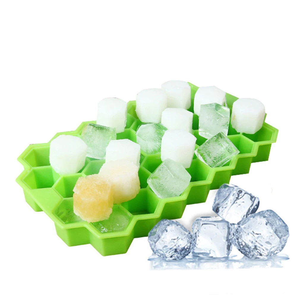 

37 Cavity Honeycomb Ice Cube Maker Reusable Trays Silicone Ice Cube Mold BPA Free Ice Mould with Removable Lids
