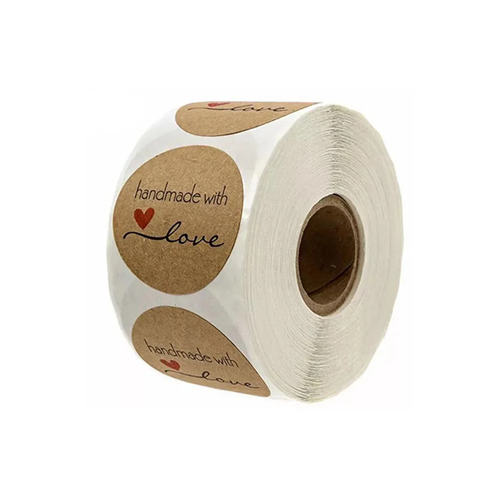

500PCS/Roll Handmade DIY Wedding Holiday Self Adhesive Baking Sticker Label Envelope Lable Paper Gift Tags