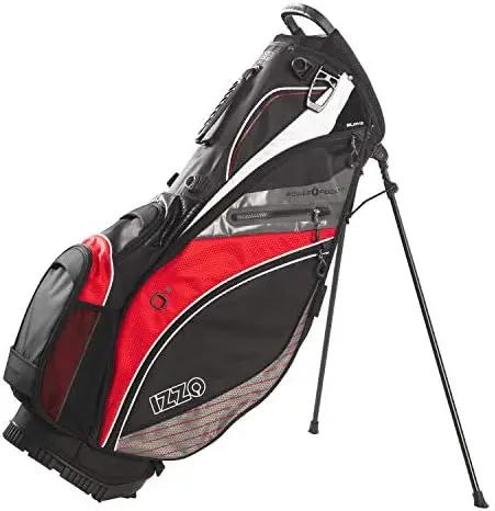

Versa -Lite Stand Golf Bag with Exclusive Features, Red/White/Blue