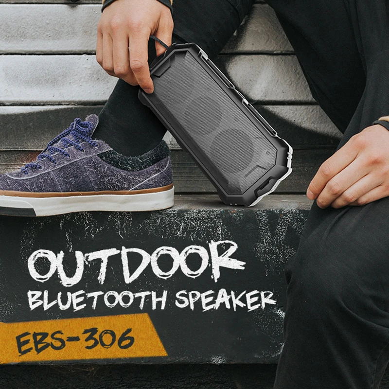

EBS-306 Беспроводная Bluetooth-Колонка Mega Bass, водонепроницаемая Bluetooth-Колонка высокой мощности, продолговатая черная Высококачественная звуковая ...