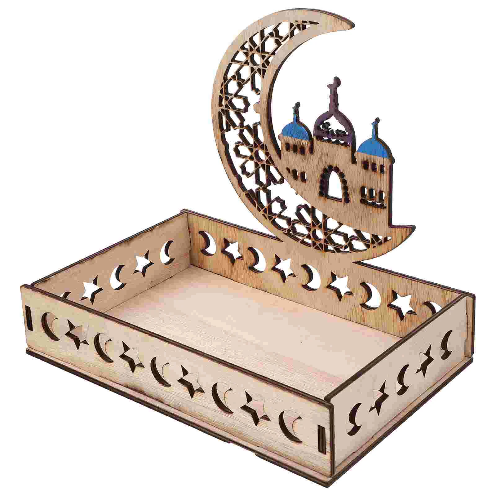 

Eid Dessert Tray Dry Fruit Display Plate Ramadan Dry Fruit Dessert Tray Wooden Eid Plate for Home