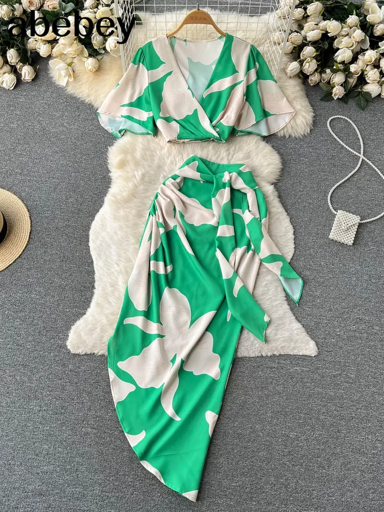 

Women Dress Summer Autumn New Elegant Loose Printed Loose Lace-up Irregular Dress Women Half Sleeve V-neck High Waist Sexy Dress