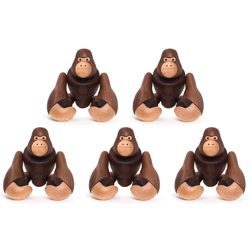 

5X Wooden Crafts Gorilla Creative Home Furnishing Decorations Can Hang King Kong Gifts Wooden Decorations