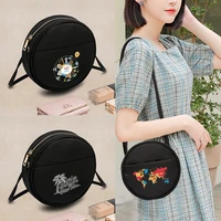 2022 fashion women round crossbody bag pattern travel printed ladies small messenger shoulder bag small coin purse handbags