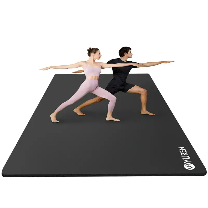 

Exercise Mat 6` x 4` 10mm Thick NBR Stretching Yoga Pilates Workout for Home Gym Black