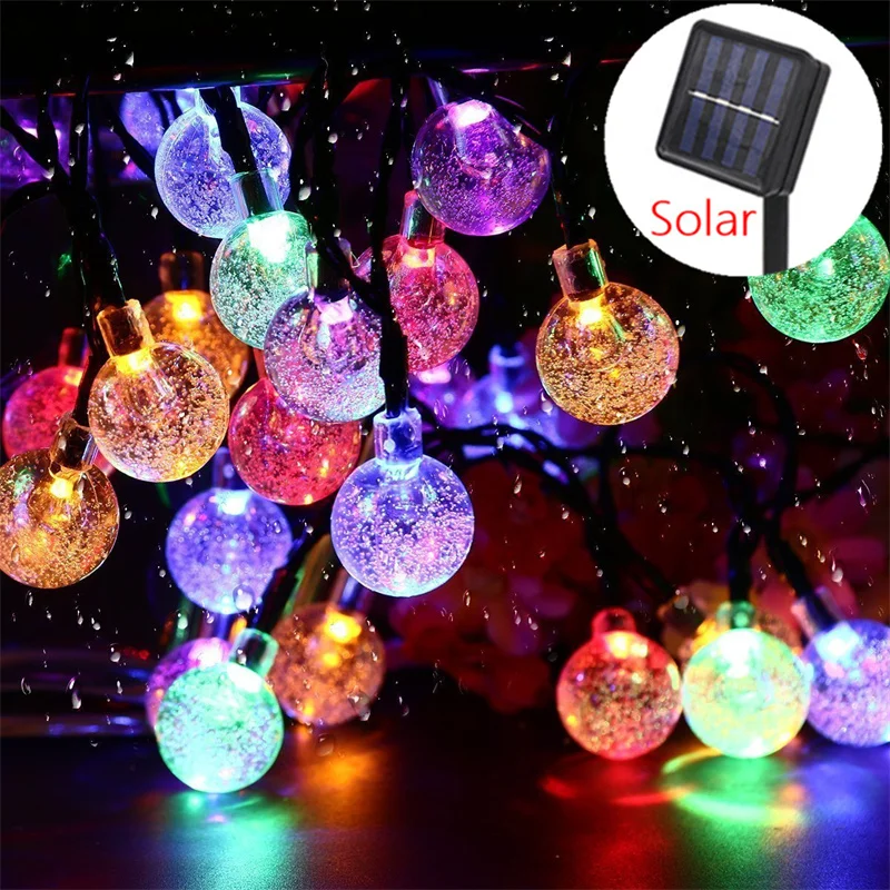 

5/7/12 Bubble LED Solar Light Outdoor Lamp String Lights for Holiday Christmas Party Waterproof Fairy Garden Garland Light Decor