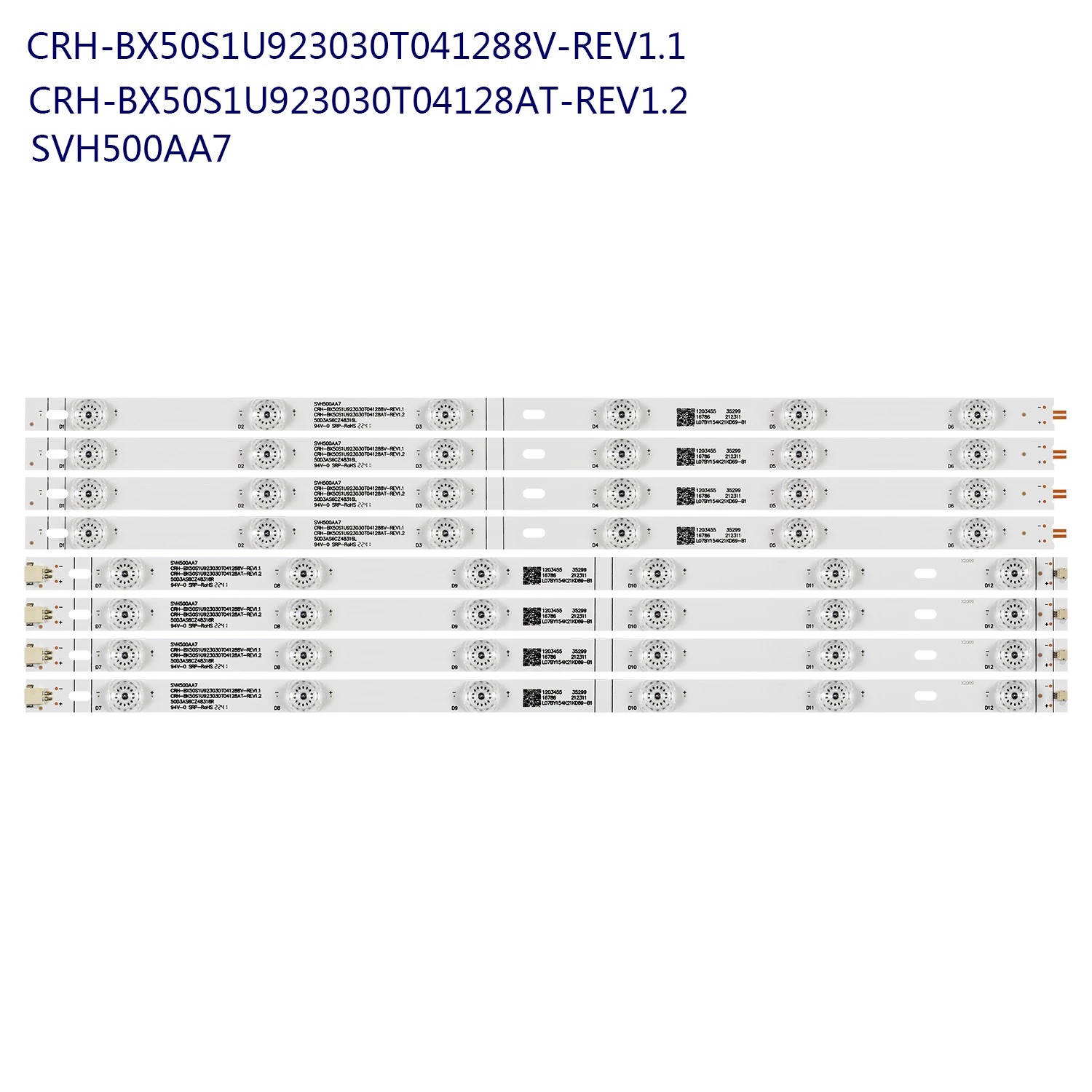 Фото Светодиодная лента подсветки для Hisense SVH500AA7 CRH-BX50S1U923030T04128AT CRH-BX50S1U923030T041288V H50A6140 50R6040E H50A6100 LB50095 №1
