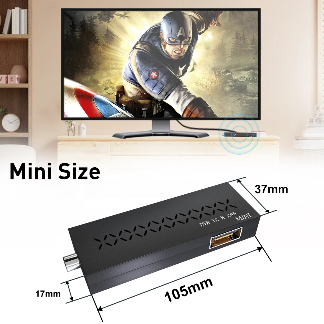 

Мини-тюнер Haohsat DVB T2mini DVB C H.265 HEVC Master 10-битный декодер DVBT2 цифровой итальянский Россия DVB-T2 TV Stick