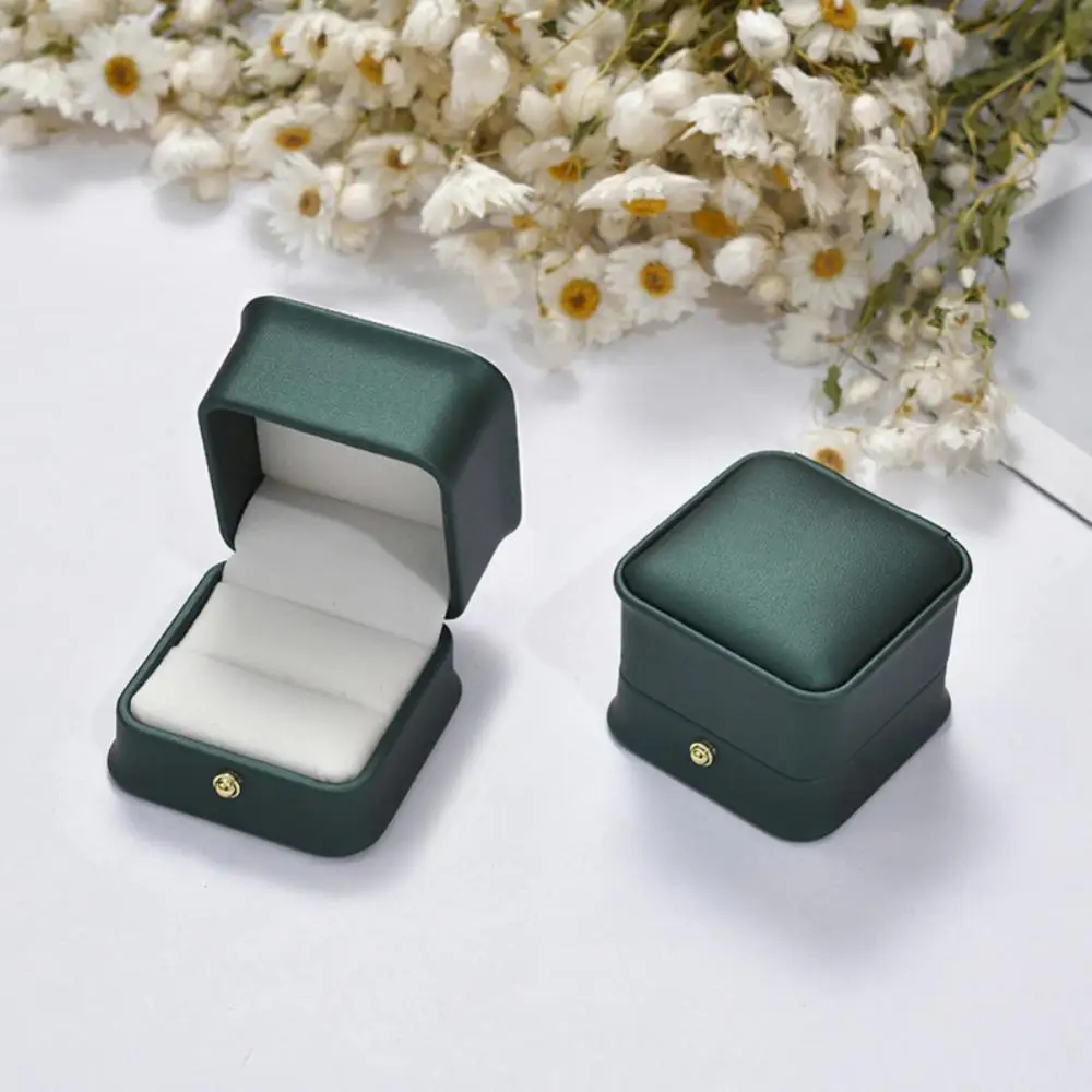 10Pcs/Lot PU Leather Ring Box Square Jewelry Box Earing Holder Packaging Case Wedding Party Birthday Ring Jewelry Organizer