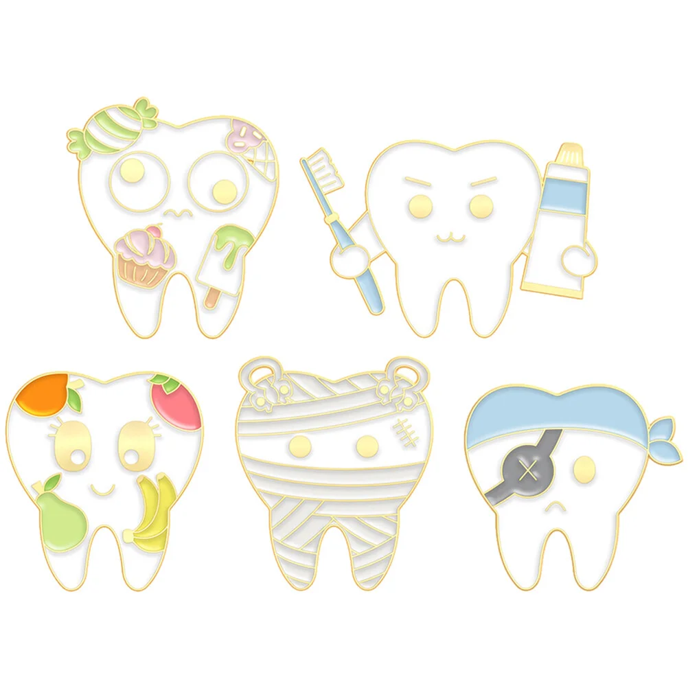 

5 Pcs Tie Pins Backpacks Aesthetic Brooches Women Bulk Alloy Clothing Ornament Miss Nurse Decor