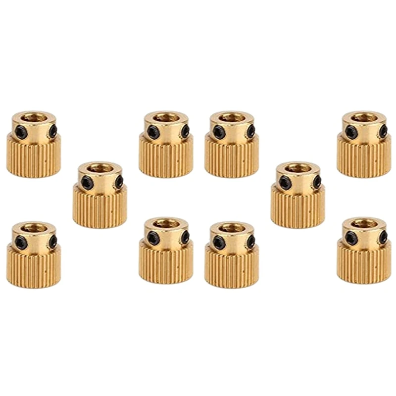 

10Pcs Rugged 3D Printer Parts Driver 40 Tooth Gear Brass Extruder Wheel Gear For Printer CR-10 CR-10S S4 S5 Ender 3 Pro