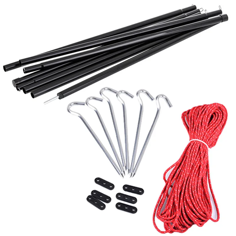 

Outdoor Mountaineering Tent Support Pole Picnic Barbecue Canopy Tent Foyer Pole Camping Tent Wind Rope Set 2 Meters Tent Stakes