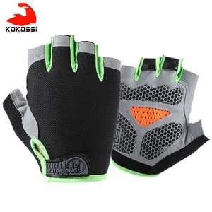 Imported KoKossi Men Women Half Finger Fitness Gloves Breathable Anti-slip Weightlifting Dumbbell Horizontal 