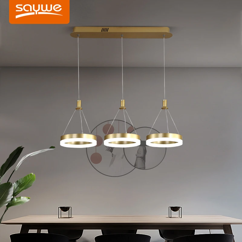 White Black LED Pendant Lights For Dining Kitchen Room remote control acrylic Hanging Lamp Fixture Luminaire Lamparas Abajur