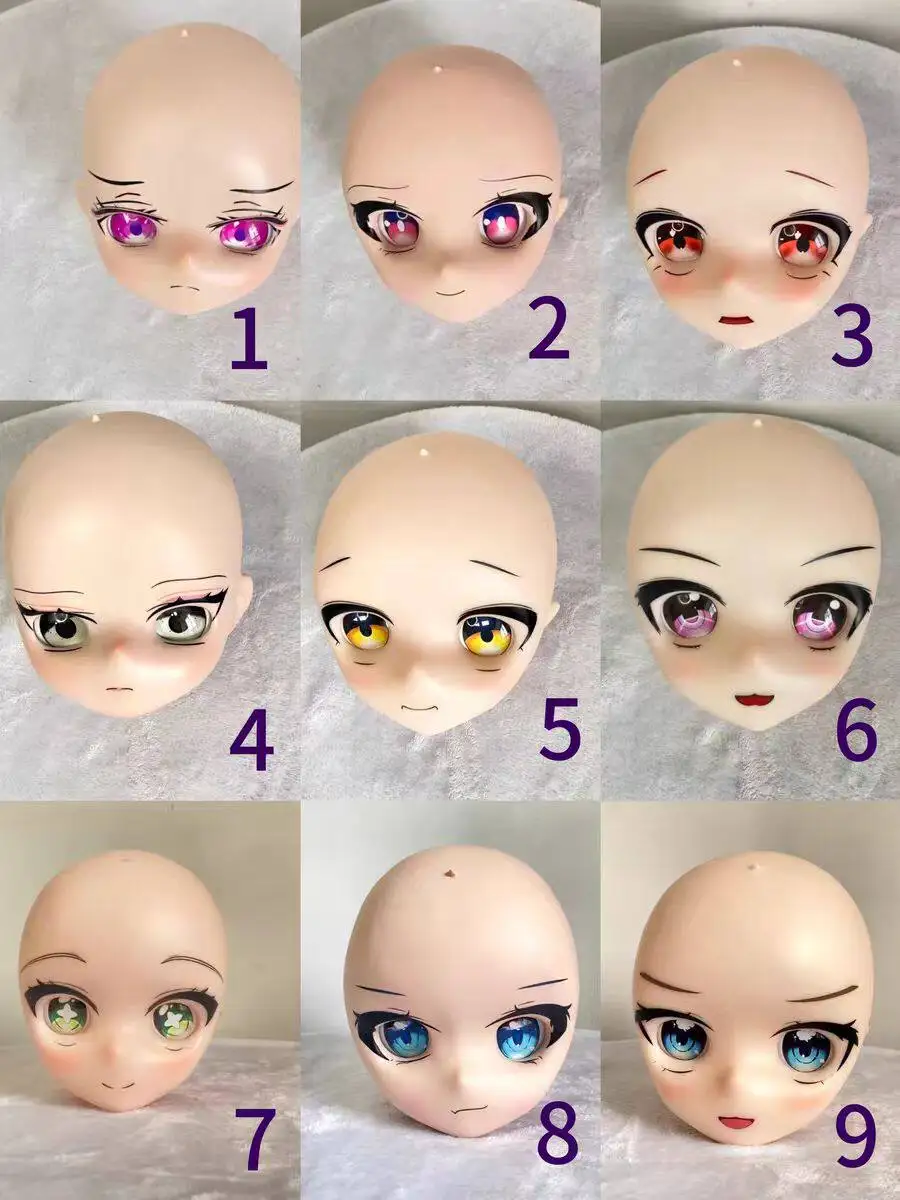 Фото Голова куклы BJD M6 с винтовым креплением, для анимации, двухмерная, виниловая, с возможностью установки парика №1