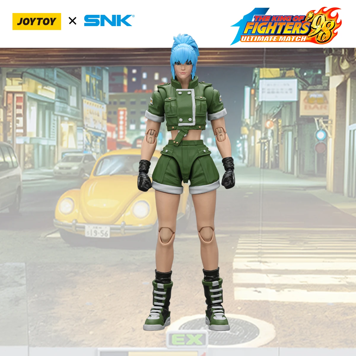 Фото Фигурка JOYTOY & SNK KOF 98UM Leona Heidern/Ralf Jones/Clark Still/Kyo Kusanagi/Goro Daimon/Benimaru Nikaido, игрушечная модель №1
