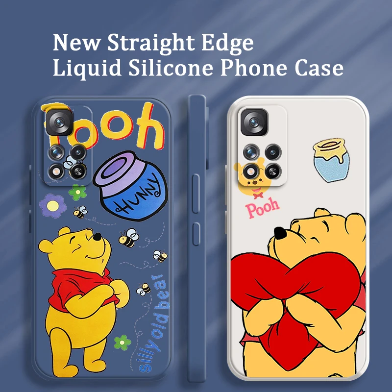 

Winnie the Pooh Disney Art Liquid Rope Soft Cover Phone Case For Xiaomi Redmi Note 11 11S 11T 10S 10 9S 9T 9 8T 8 Pro Plus 5G