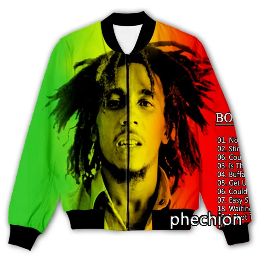 Новый модный мужской/женский повседневный жакет phechion с 3D принтом Боб Марли