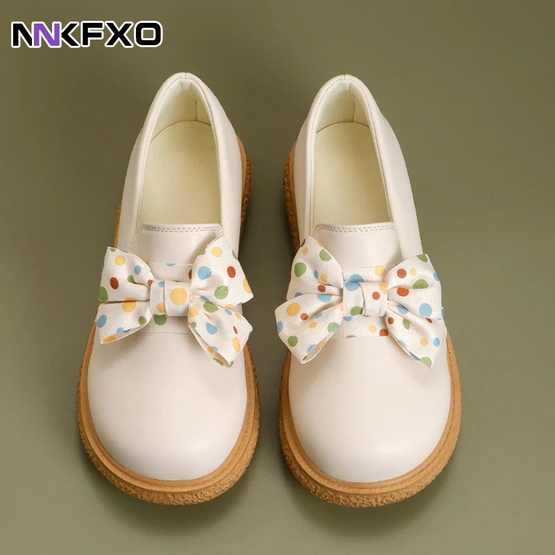 

Women Oxford Shoes Big Bow Mary Janes Shoes Lether Casual Shoes Low Heels Platform Buckle Strap Lolita Shoes Autumn vc4046