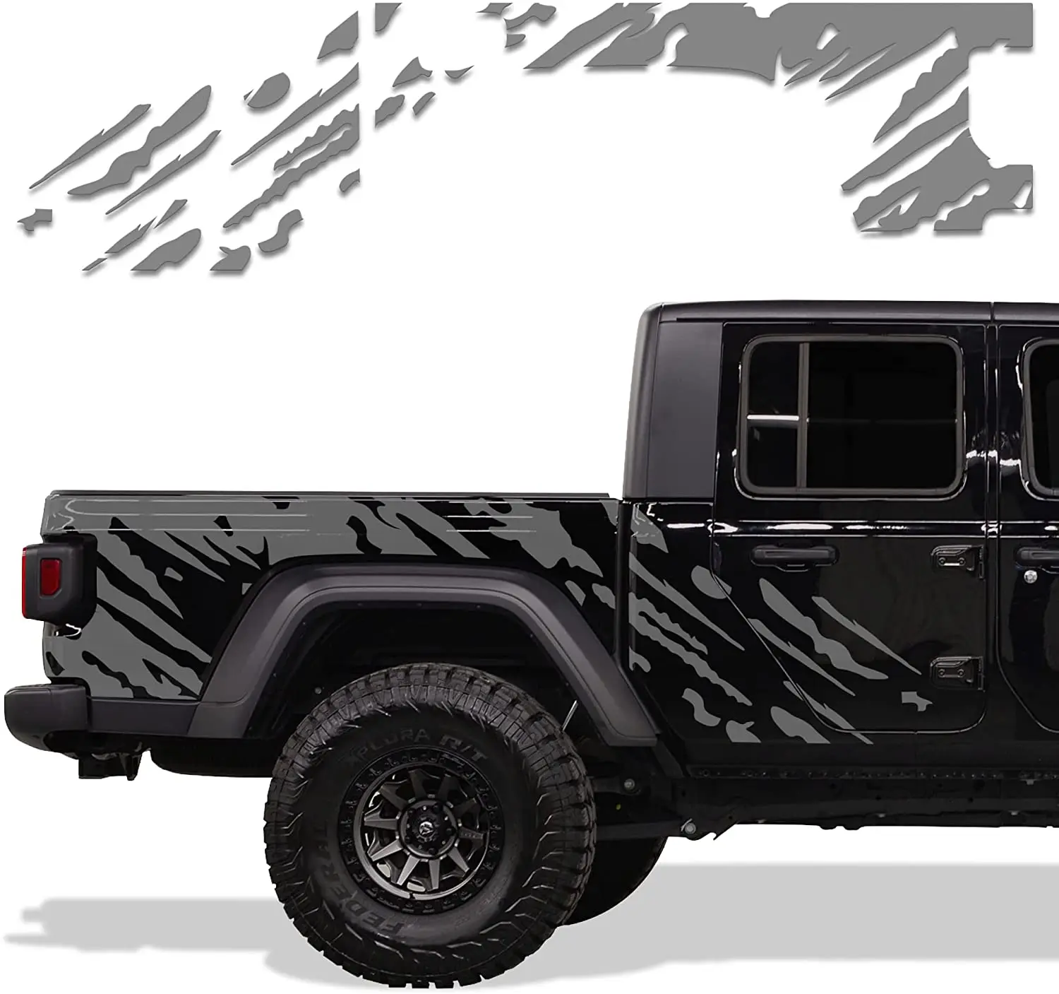 

Заводские поделки боковой Графический комплект 3 м виниловая наклейка обмотка, совместимая с Jeep Gladiator 2019-2021-брызговик серый