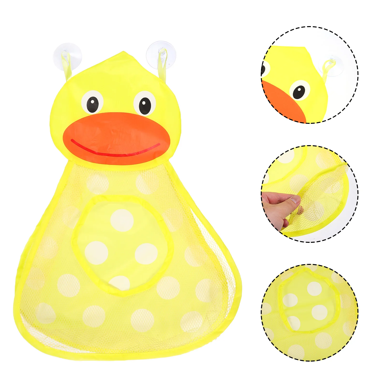 

Multi-Functional Bathtub Toy Organizer Bathing Toy Storage Bag With Suction Cup