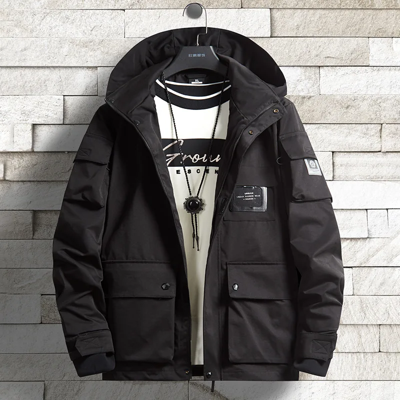 

Осень 2022 Новинка куртка с капюшоном рабочая одежда повседневное пальто Молодежная Корейская версия трендовой мужской одежды