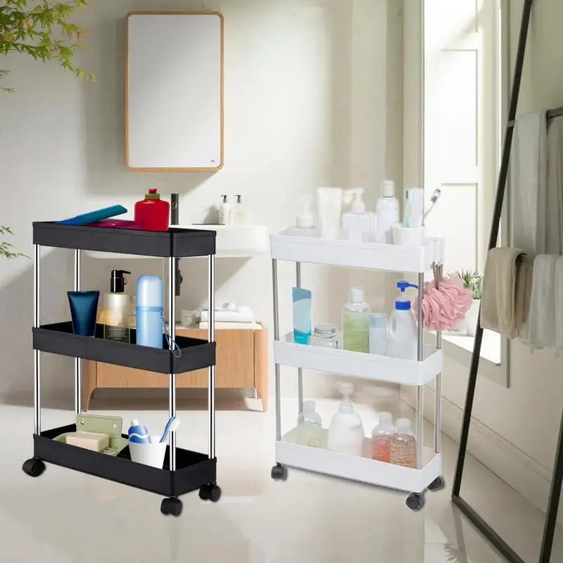 

Slide Out Storage Cart Bathroom Rolling Utility Cart Narrow Storage Shelves On Wheels Slide Out Organizer For Narrow Places Easy